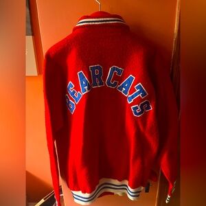 VINTAGE VARSITY LATE 1940s BEARCATS Champion Products Inc Fleece Jacket Sz M Red